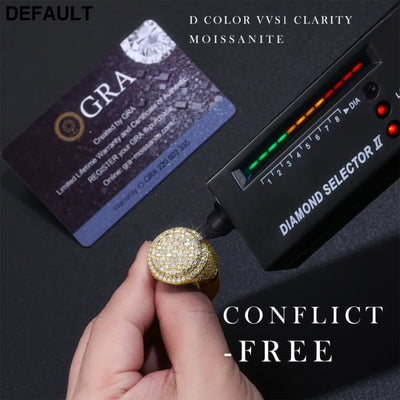 11.9 CTW Hip Hop Statement Moissanite Diamond Ring for Men 18K Gold Plated S925 Sterling Silver with Bold Urban Luxury