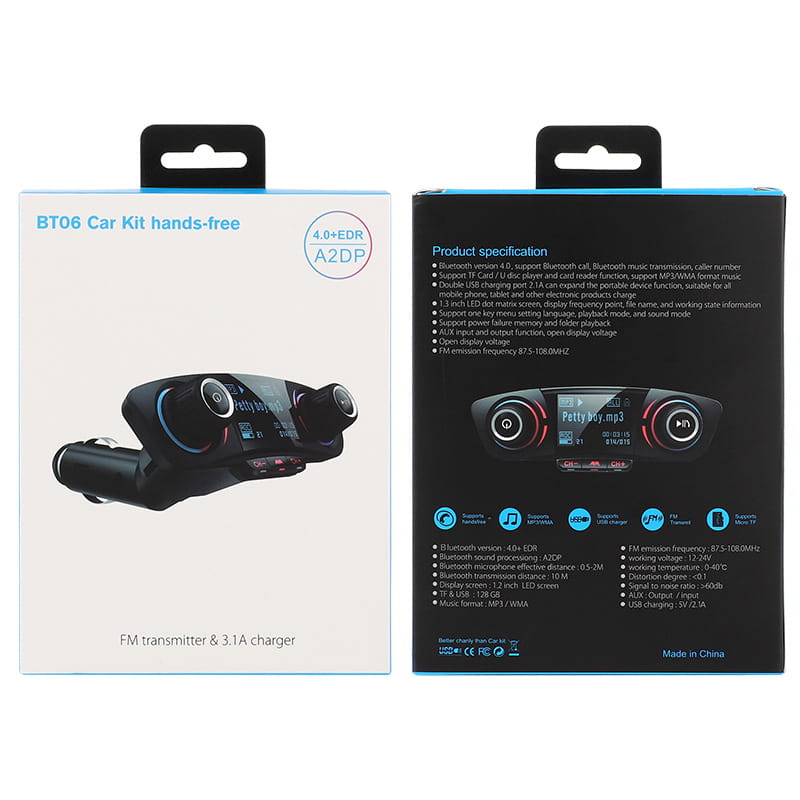 BT06 Car MP3 Bluetooth Player Charger Multi-Language