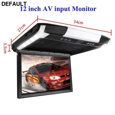 12 inch Monitor 1080P Video HD Digital TFT Screen Widescreen Ultra-thin Mounted Car Roof Player HDMI AV FM USB SD MP5