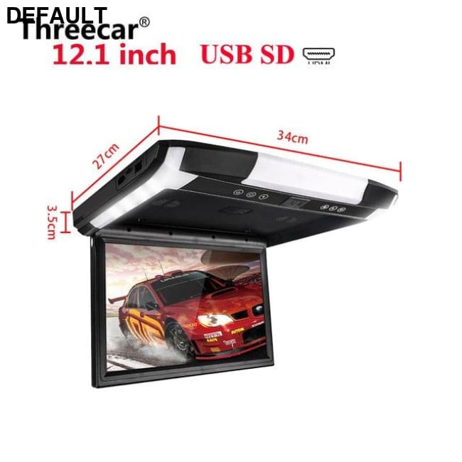 12 inch Monitor 1080P Video HD Digital TFT Screen Widescreen Ultra-thin Mounted Car Roof Player HDMI AV FM USB SD MP5