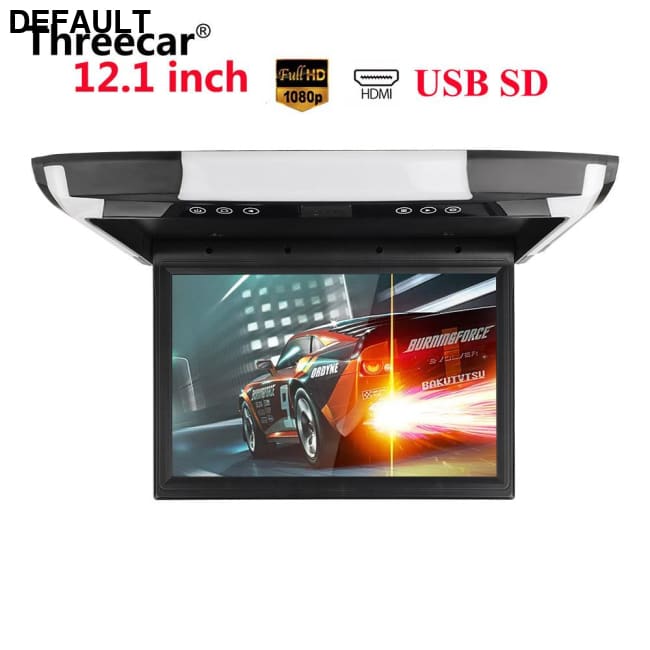 12 inch Monitor 1080P Video HD Digital TFT Screen Widescreen Ultra-thin Mounted Car Roof Player HDMI AV FM USB SD MP5