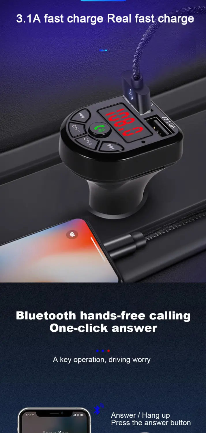 Car mp3 BTE5 Bluetooth Receiver E5 MP3 FM Transmitter Hands-free Call