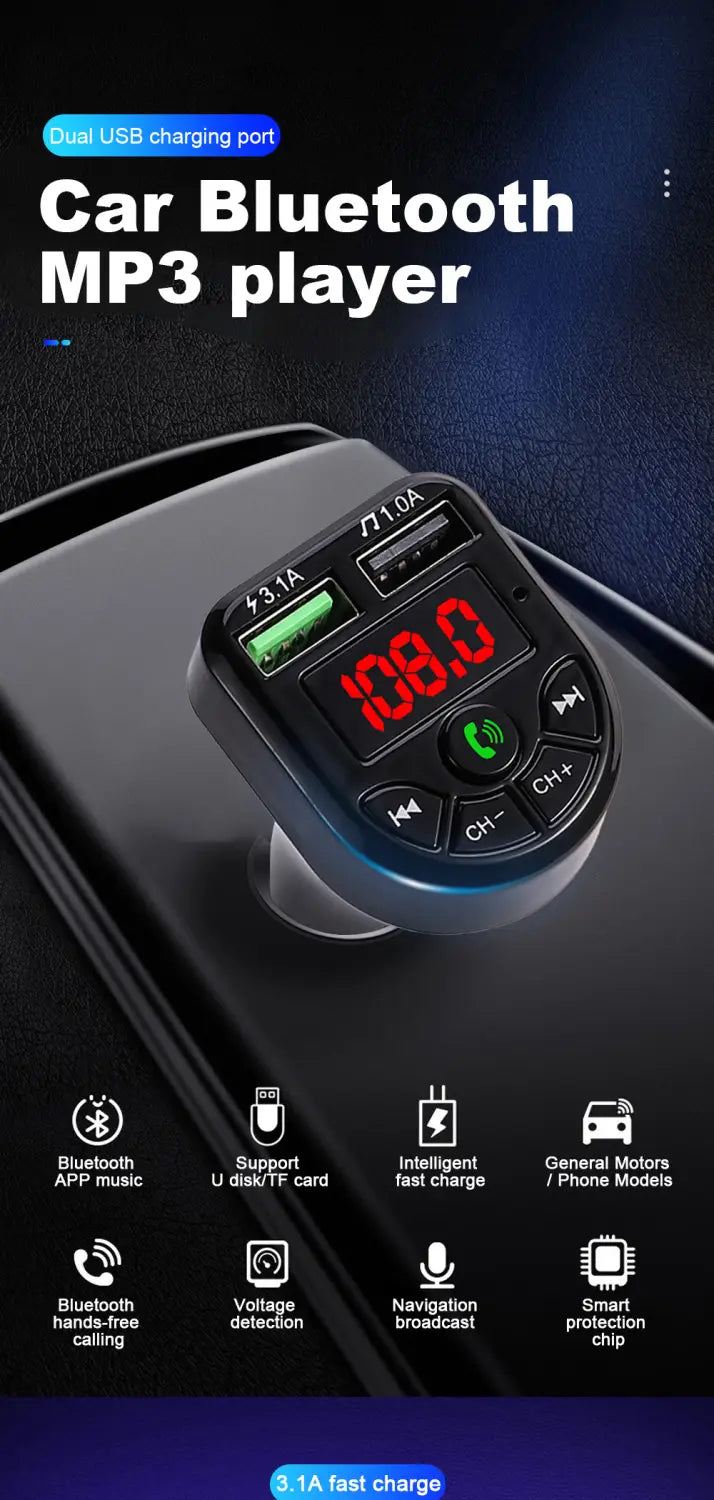 Car mp3 BTE5 Bluetooth Receiver E5 MP3 FM Transmitter Hands-free Call