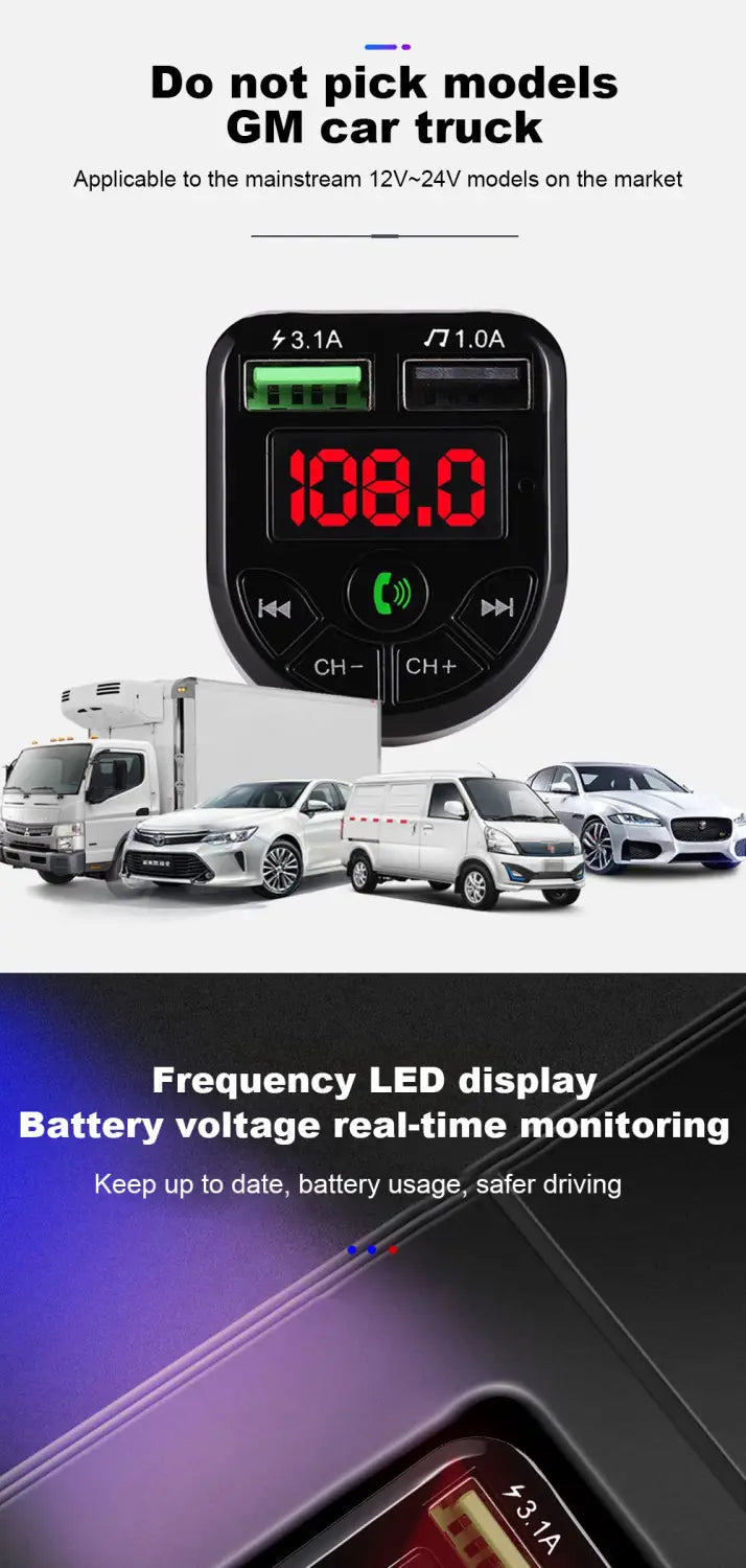 Car mp3 BTE5 Bluetooth Receiver E5 MP3 FM Transmitter Hands-free Call