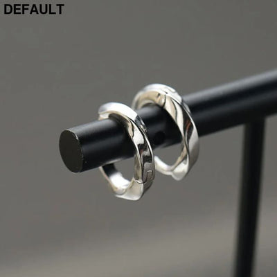 12MM Hoops Earrings For Men Jewelry Personality 925 Sterling Silver Male Party Accessories