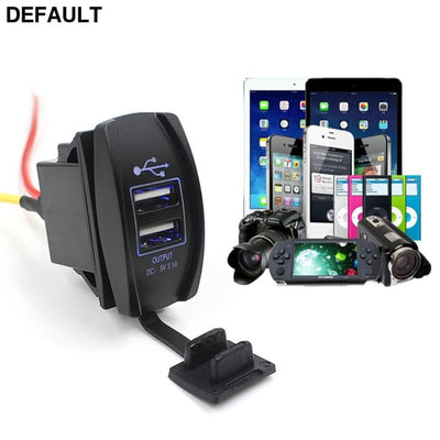 12V 24V Car Auto Boat Accessory Dual USB Charger Power Adapter LED Outlet Accessories Electronics