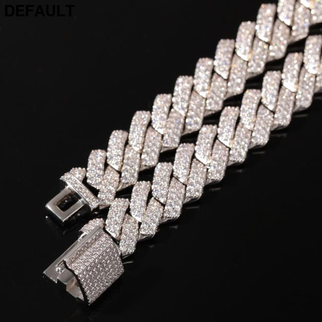 13mm Micro Pave Prong Cuban Chain Necklaces Fashion Hiphop Full Iced Out Cubic Zirconia Jewelry For Men Women Sterling