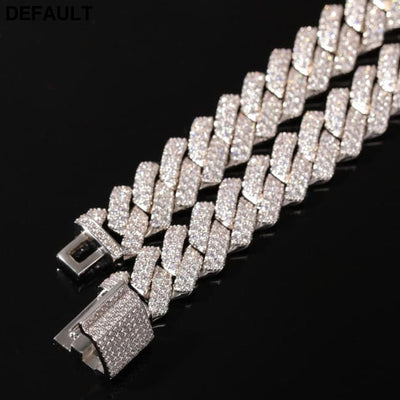 13mm Micro Pave Prong Cuban Chain Necklaces Fashion Hiphop Full Iced Out Cubic Zirconia Jewelry For Men Women Sterling