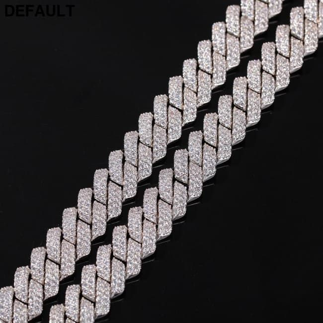 13mm Micro Pave Prong Cuban Chain Necklaces Fashion Hiphop Full Iced Out Cubic Zirconia Jewelry For Men Women Sterling