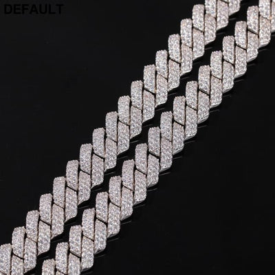 13mm Micro Pave Prong Cuban Chain Necklaces Fashion Hiphop Full Iced Out Cubic Zirconia Jewelry For Men Women Sterling