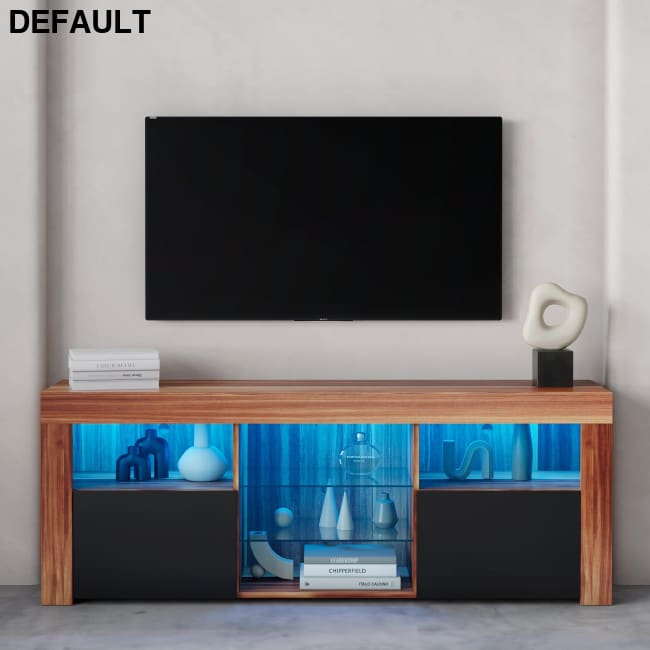 145 Modern 57 inches TV Stand Matte Body High Gloss Fronts with 16 Color LEDs as picture / US Home Stands Best Selling