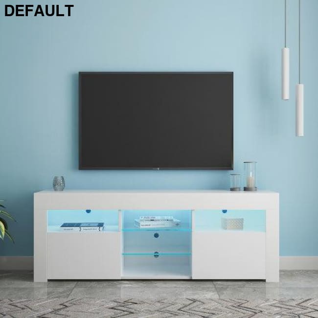 145 Modern 57 inchesTV Stand Matte Body High Gloss Fronts with 16 Color LEDs as picture / US Home TV Stands Best