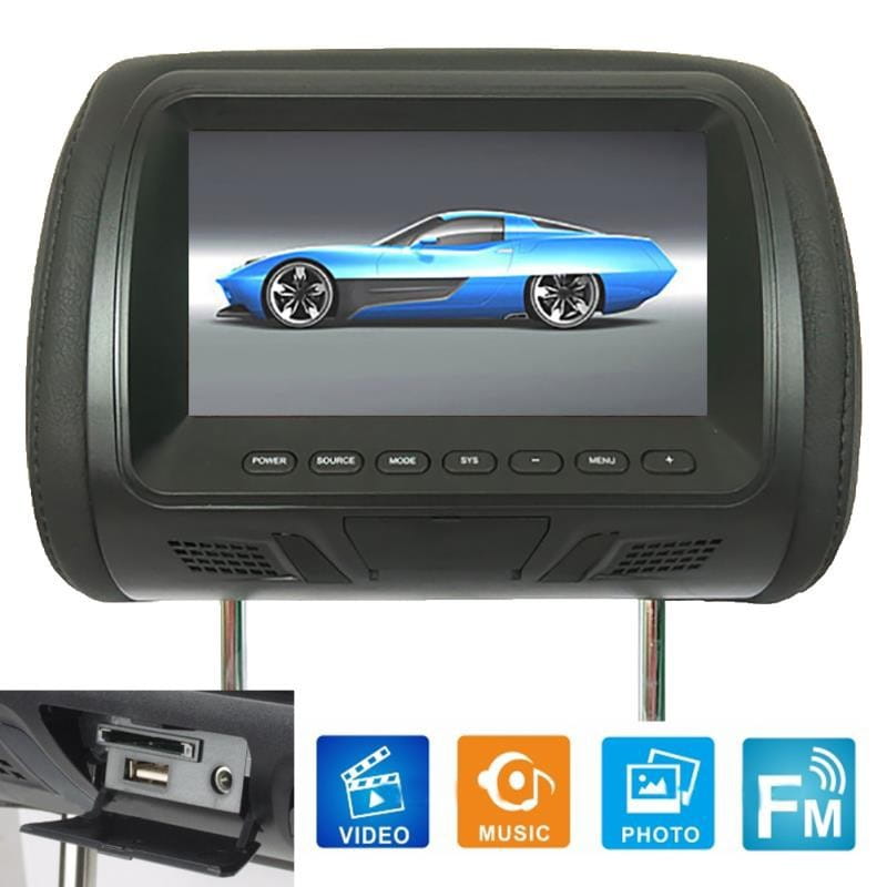 Universal 7 Inch Car Headrest MP5 Monitor USB SD FM Player