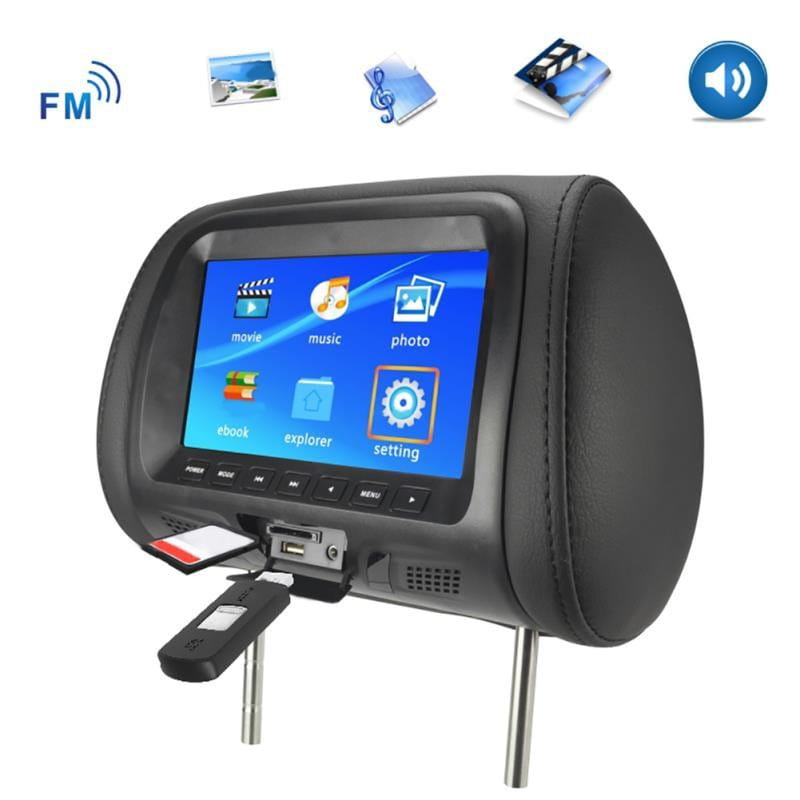 Universal 7 Inch Car Headrest MP5 Monitor USB SD FM Player