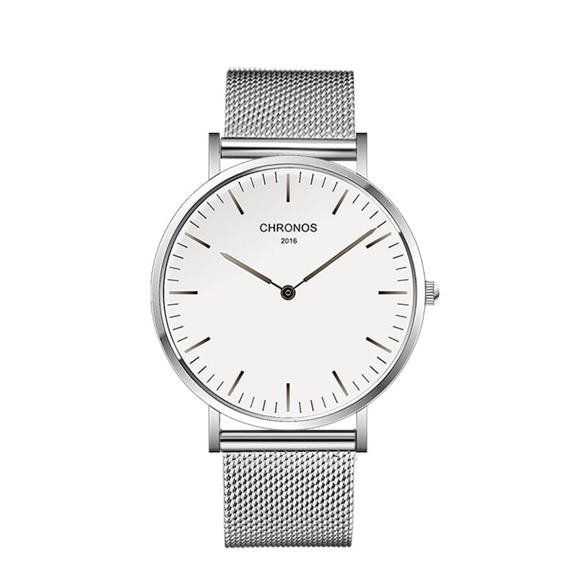 CHRONOS Watch Nylon Knitted Watchband Two Needle Cloth Button Couple