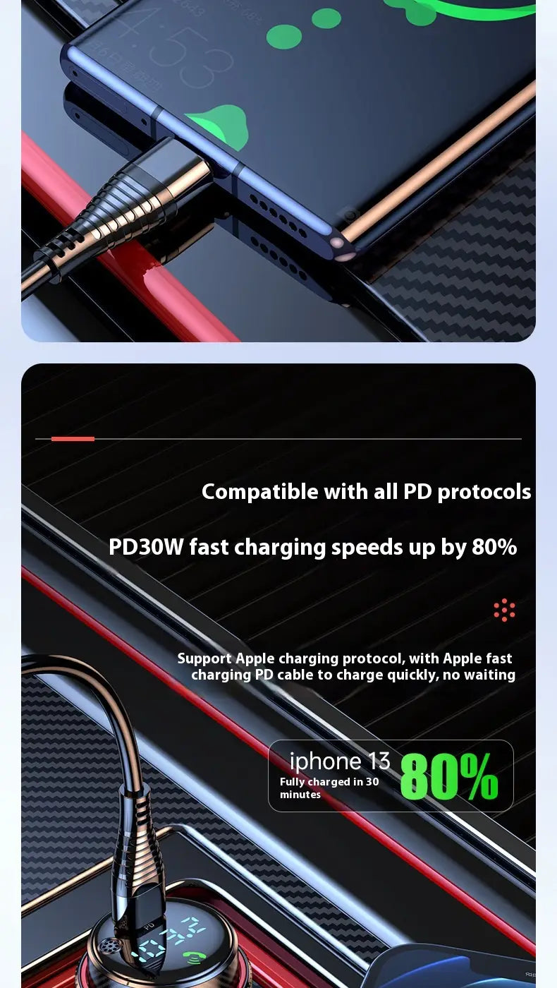 T23 Car MP3 Bluetooth Player Lossless Music Multifunctional Cigarette Lighter FM Transmitter