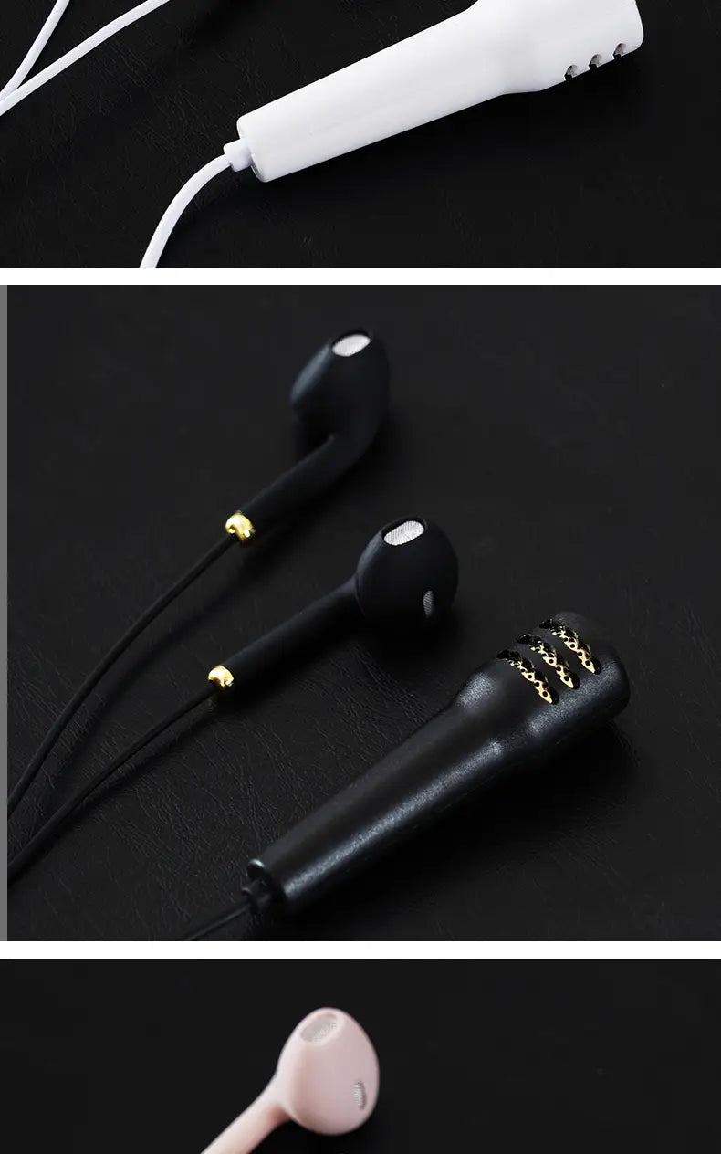 National K Song Singing Wired Mini Microphone Headset Practice It Live Mobile Phone