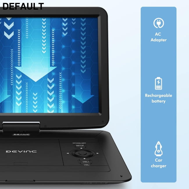 17.9 Inch Portable DVD Player with 15.6 Swivel Screen Support Black / US Players & Blu-ray
