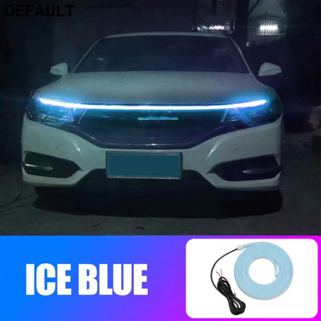 180cm 12V Car Waterproof Hood LED Daytime Running Decorative Flexible Light Blue Accessories Bars
