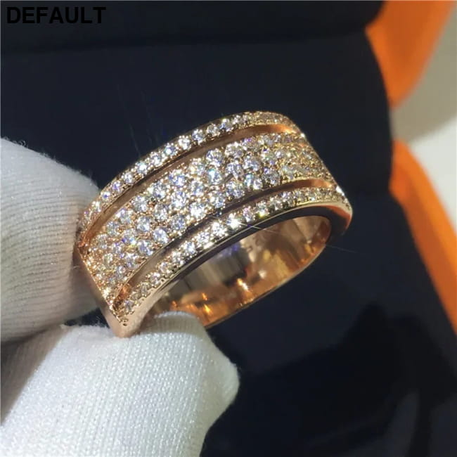 Vintage 18K Rose Gold Lab Diamond Ring in 925 Sterling Silver Wedding Rings Best Selling Products