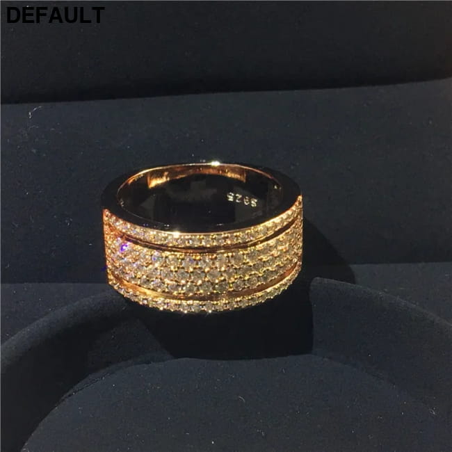 Vintage 18K Rose Gold Lab Diamond Ring in 925 Sterling Silver Wedding Rings Best Selling Products