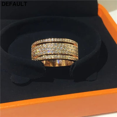 18K Rose Gold Lab Diamond Ring 925 Sterling Silver Engagement Wedding Rings for Women Men Vintage Party Jewelry Gift