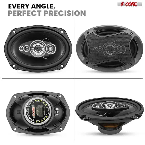 5Core 6x9 Car Speaker 800W 4Ohm 2 Way Coaxial W Super Tweeter Universal Fit For Vehicle