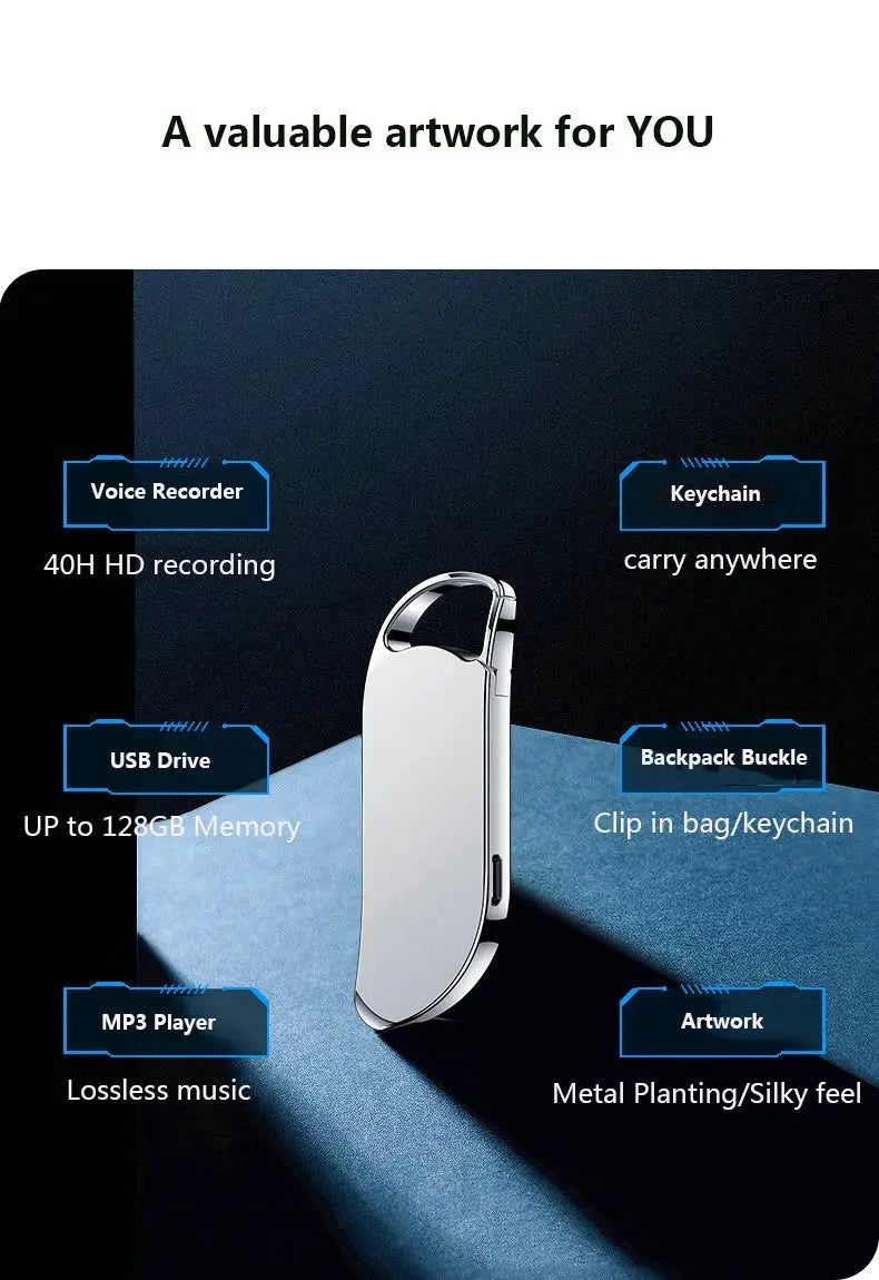 New Product V11 Keychain Voice Recorder Portable MP3 Player
