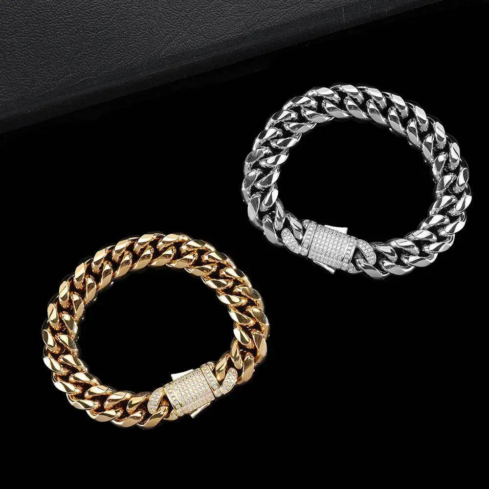Mens Jewelry Accessory 18k Gold Titanium Steel Bracelet