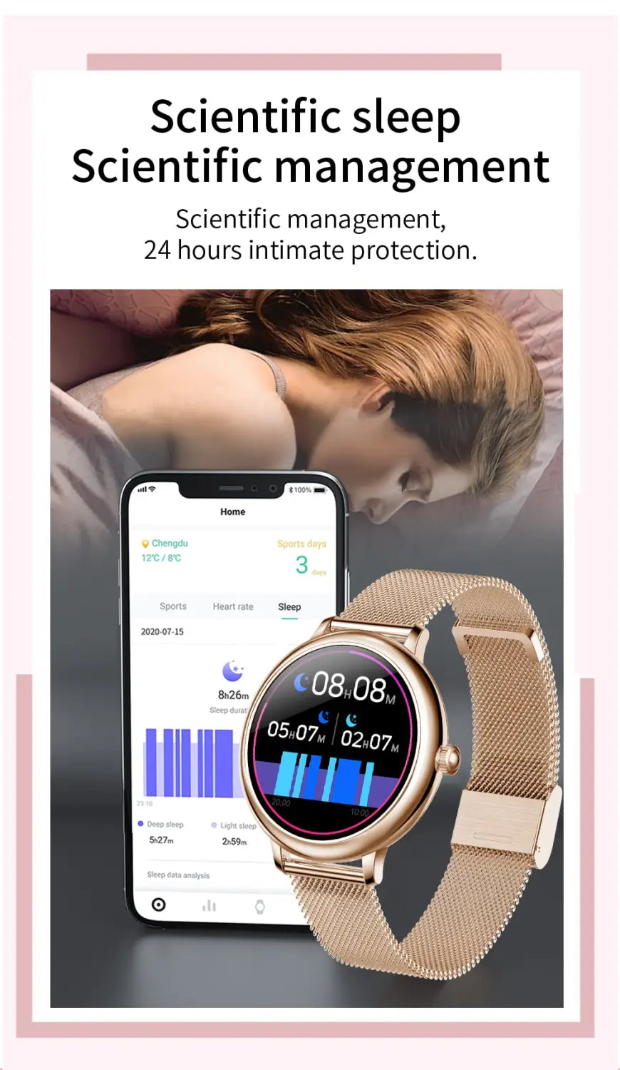 2020 SANLEPUS Stylish Women’s Smart Watch Luxury Waterproof Wristwatch Stainless Steel Casual Girls Smartwatch