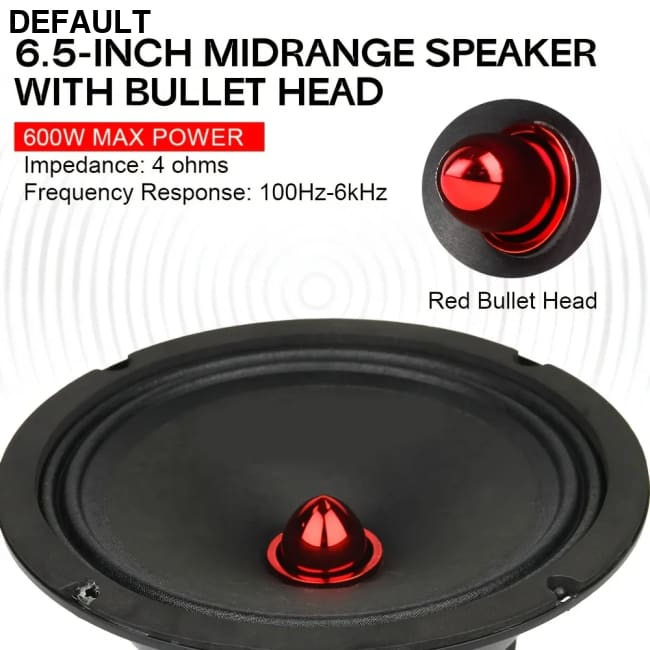 1PC 650W 6.5’’ Car Speaker Mid Range for Audio Modification Surround Sound System Music Player Vehicle Door Speakers