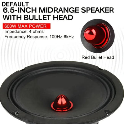 1PC 650W 6.5’’ Car Speaker Mid Range for Audio Modification Surround Sound System Music Player Vehicle Door Speakers