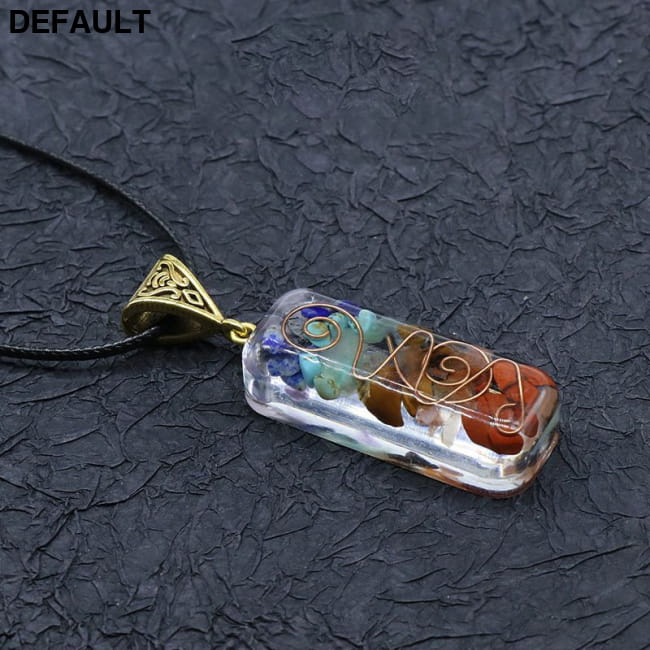 7 Chakra Crystalized Pendant Jewelry on Leather Lanyard Men Necklaces Sterling Silver