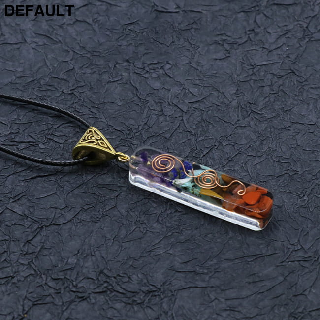 7 Chakra Crystalized Pendant with Colored Jewelry Leather Lanyard Men Necklaces Sterling Silver Charms & Pendants