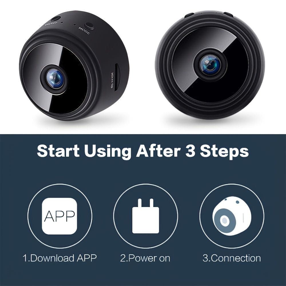 1pc A9 Mini Camera; HD 720P 2.4G Wifi IP Night