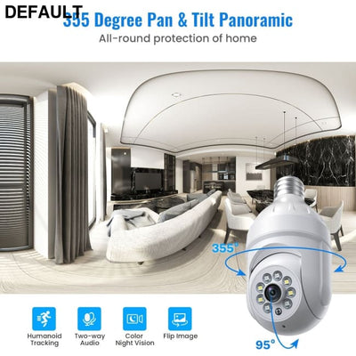 2.4Ghz Light Bulb Security Camera; Human Detection And Track; Color Night Vision; Instant Alert; 1080P Wireless Wi-Fi