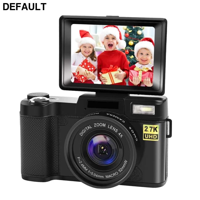 2.7K Full HD Digital Camera D1 3.0’’ 24MP Photographic 4x Zoom Rotating Screen Professional EIS Video w/h YouTube black
