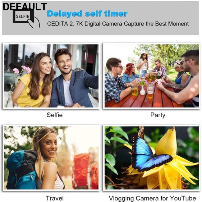 2.7K Full HD Digital Camera D1 3.0’’ 24MP Photographic 4x Zoom Rotating Screen Professional EIS Video w/h YouTube