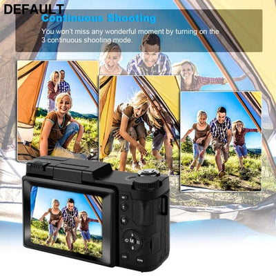2.7K Full HD Digital Camera D1 3.0’’ 24MP Photographic 4x Zoom Rotating Screen Professional EIS Video w/h YouTube