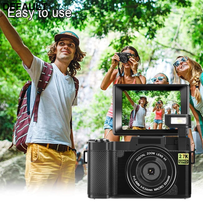 2.7K HD D1 Camera with 24mp Photographic Zoom Rotating Screen Digital Cameras Compact