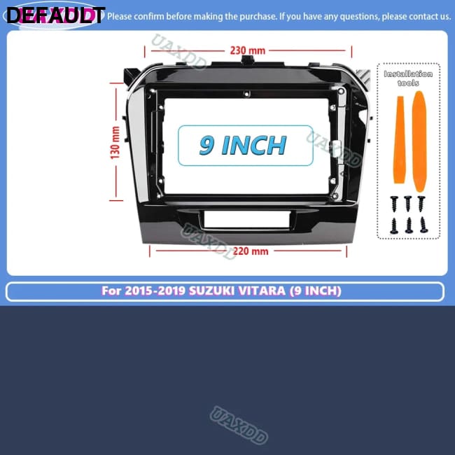 2 din 9 inch Car Radio installation DVD GPS Plastic Fascia Panel frame For SUZUKI Vitara 2015-2019 Dash Mount Kit cable