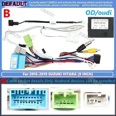 2 din 9 inch Car Radio installation DVD GPS Plastic Fascia Panel frame For SUZUKI Vitara 2015-2019 Dash Mount Kit cable