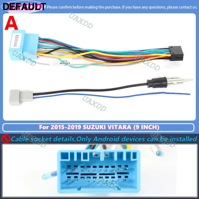 2 din 9 inch Car Radio installation DVD GPS Plastic Fascia Panel frame For SUZUKI Vitara 2015-2019 Dash Mount Kit cable