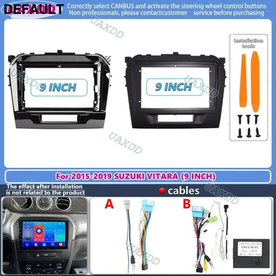 2 din 9 inch Car Radio installation DVD GPS Plastic Fascia Panel frame For SUZUKI Vitara 2015-2019 Dash Mount Kit cable