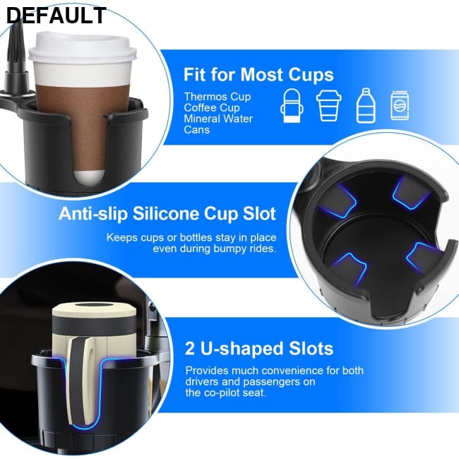 2 In 1 Car Cup Phone Holder Automotive Drink with 360° Rotating Gooseneck Mount Adjustable Base Fit for Most Phones