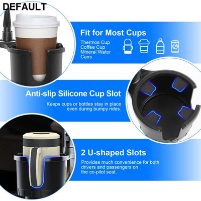 2 In 1 Car Cup Phone Holder Automotive Drink with 360° Rotating Gooseneck Mount Adjustable Base Fit for Most Phones