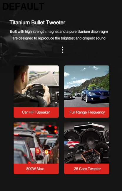 2 Pcs 3 inch Car Speakers Max. Power 800W Full Range Frequency Titanium Tweeter Automotive Audio Music Speaker CHINA