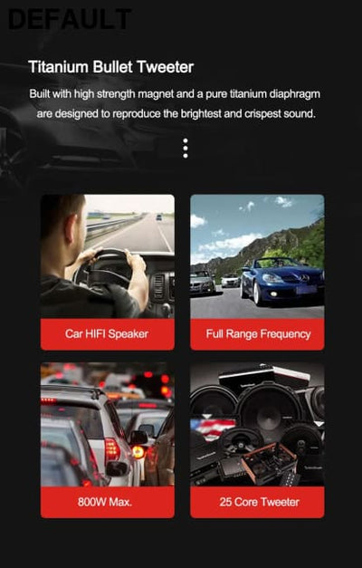 2 Pcs 3 inch Car Speakers Max. Power 800W Full Range Frequency Titanium Tweeter Automotive Audio Music Speaker CHINA