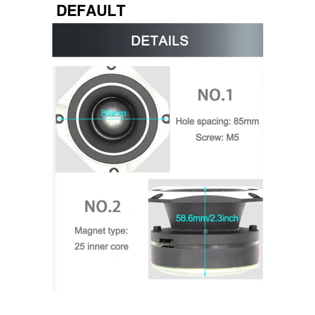 Pair of 3 Inch 800W Full Range Titanium Tweeter Automotive Speakers CHINA Car Tweeters