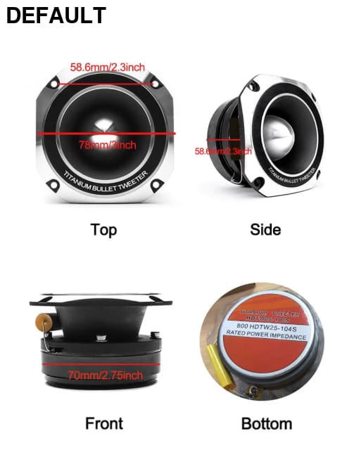2 Pcs 3 inch Car Speakers Titanium Tweeter Max. Power 800W Full Range Frequency Automotive 1 Set Stereo CHINA Tweeters